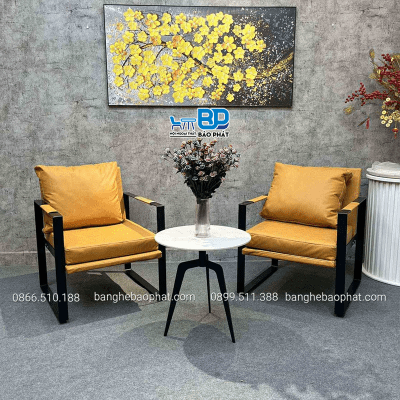 Sofa cafe khung sắt bọc nệm SFCFBP031