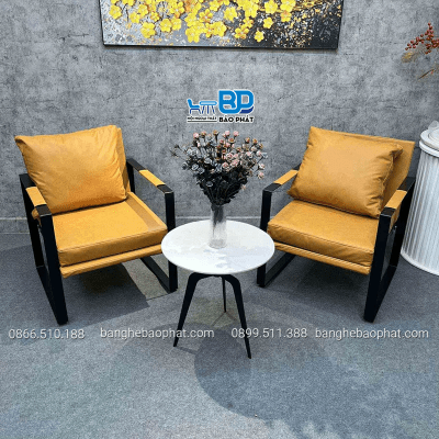 Sofa cafe khung sắt bọc nệm SFCFBP031
