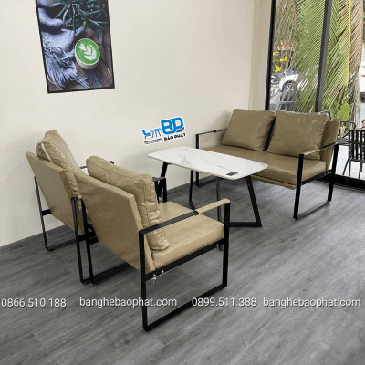 Sofa cafe khung sắt bọc nệm SFCFBP031