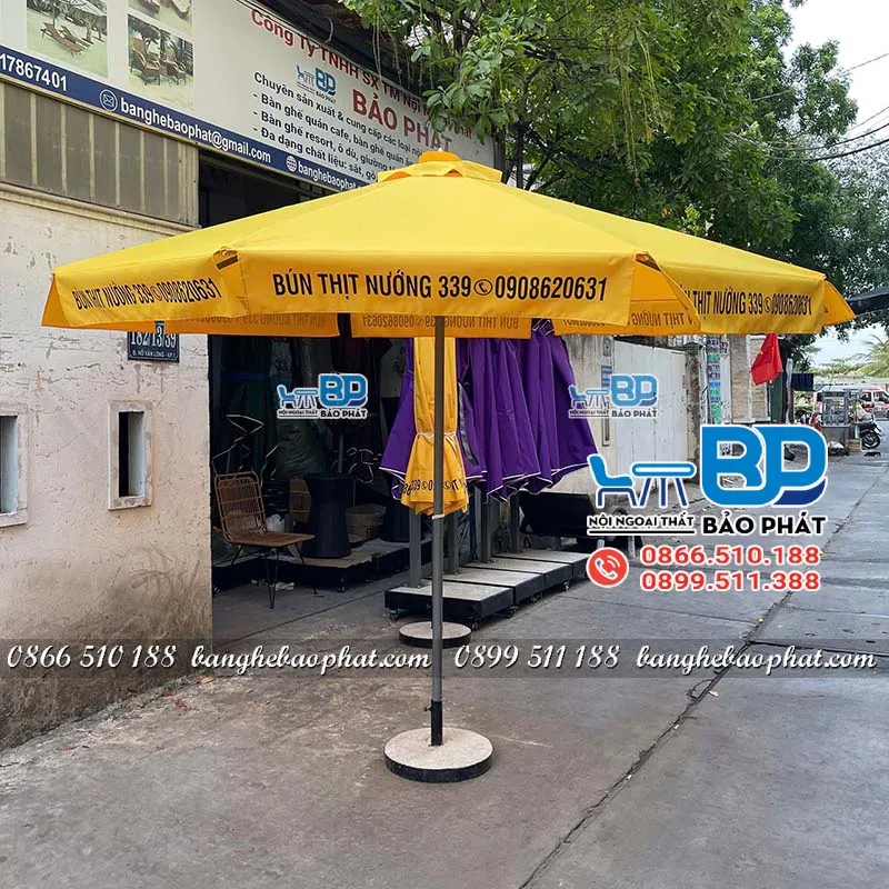 Vải dù Acrylic là gì? Đặc tính, ưu điểm và ứng dụng 22 Vải acrylic được ứng dụng trong các sản phẩm ô dù quảng cáo