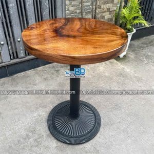 Bàn Cafe Me Tây Mặt Tròn 60cm Chân Mâm Gang