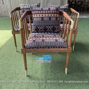 Ghế Caracole beauty nệm vải thổ cẩm chân bọc đồng 9 Ghế Caracole Beauty