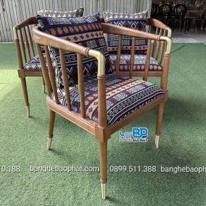 Ghế Caracole beauty nệm vải thổ cẩm chân bọc đồng 11 Ghế Caracole Beauty bọc đồng nệm vải thổ cẩm