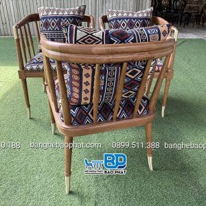 Ghế Caracole beauty nệm vải thổ cẩm chân bọc đồng 10 Ghế Caracole Beauty