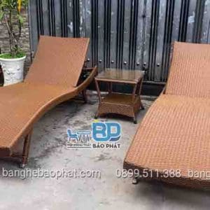 Ghế hồ bơi ngoài trời mây nhựa khung nhôm GHBBP002 10 Ghế hồ bơi ngoài trời mây nhựa khung nhôm