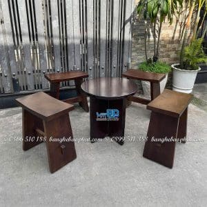 Bàn ghế cà phê gỗ thông BGGTBP003