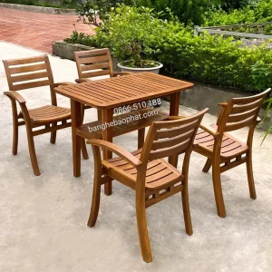 Bộ bàn ghế cafe gỗ Valley Full 11 Bàn ghế gỗ fansipan Valley Full
