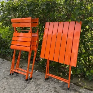 Bàn ghế sắt cafe mini xếp gọn 14 Bàn ghế sắt cafe mini xếp gọn