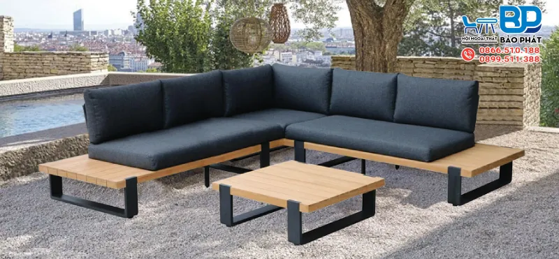 Bàn ghế sắt hộp phòng khách kiểu dáng sofa sang trọng