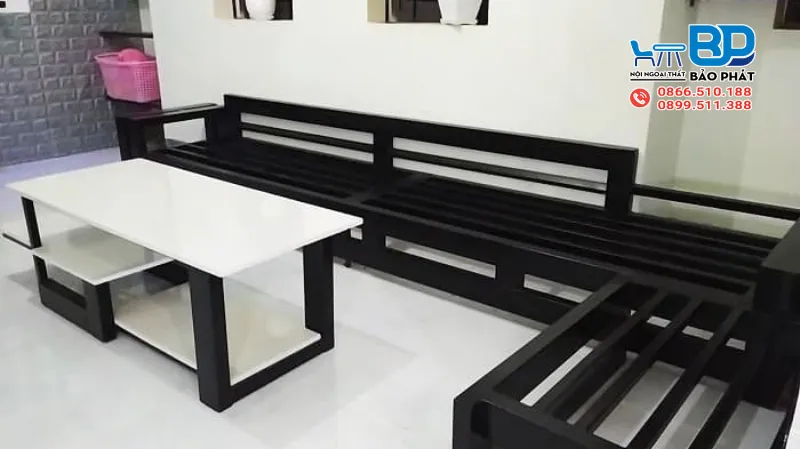 Bàn ghế sắt hộp phòng khách thiết kế đơn giản