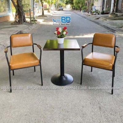 Bàn ghế sắt nệm BGSNBP056