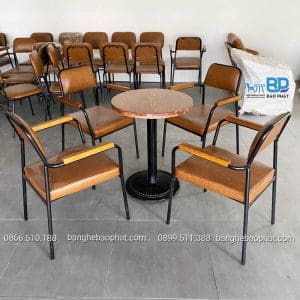 Bàn ghế sắt nệm BGSNBP056