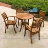 Bộ bàn ghế cafe gỗ Valley Full 8 Bộ bàn ghế cafe gỗ ngoài trời Valley Full
