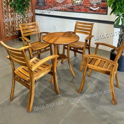 Bộ bàn ghế cafe gỗ Valley Full