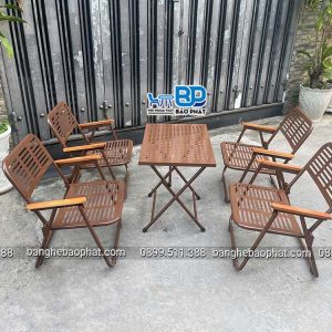 Bộ Bàn Ghế Sắt Nhỏ Xếp Gọn Màu Nâu Cafe 15 Bộ Bàn Ghế Sắt Nhỏ Xếp Gọn Màu Nâu Cafe