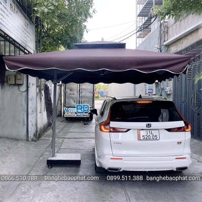 Dù che xe ô tô lệch tâm vuông 3m màu nâu