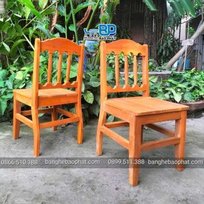 Ghế cafe gỗ thấp phong cách Vintage