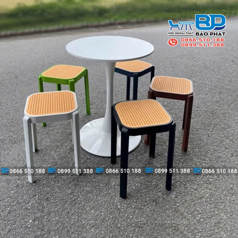 Ghế đôn nhựa 40cm sử dụng cho các sự kiện ngoài trời
