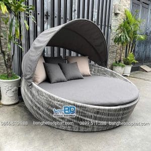Ghế hồ bơi mây nhựa có mái che GHBBP030 9 Ghế hồ bơi mây nhựa có mái che GHBBP030