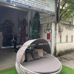 Ghế hồ bơi mây nhựa có mái che GHBBP030 10 Ghế hồ bơi mây nhựa có mái che GHBBP030