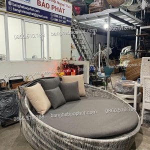 Ghế hồ bơi mây nhựa có mái che GHBBP030 11 Ghế hồ bơi mây nhựa có mái che GHBBP030