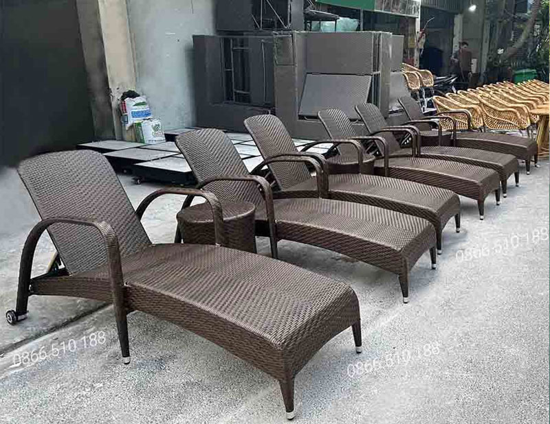Ghế hồ bơi mây nhựa đẹp và sang trọng