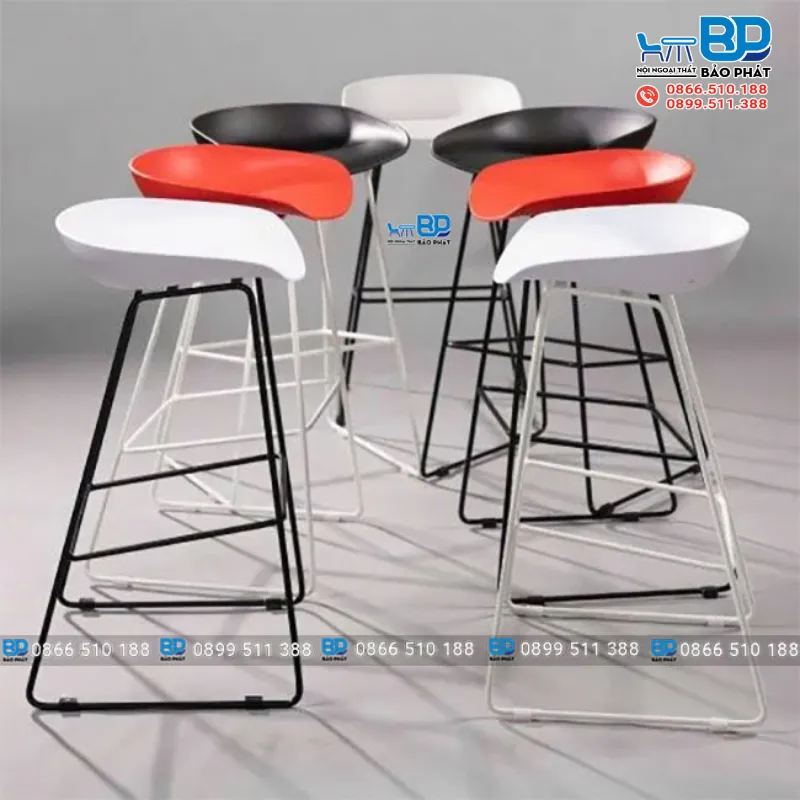 Ghế nhựa cao 80cm chân sắt 3021
