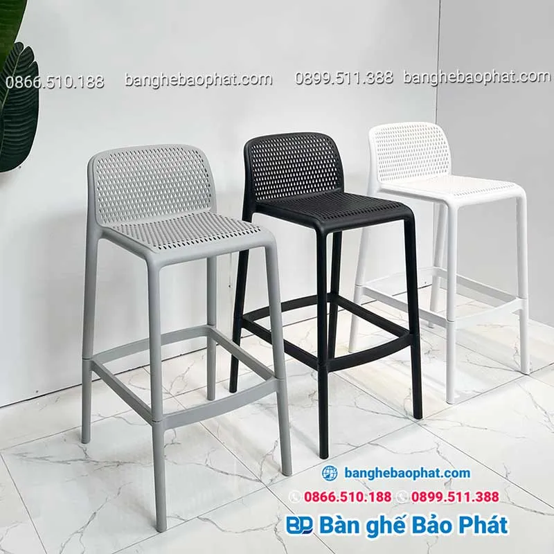 Ghế nhựa cao 80cm từ chất liệu nhựa cao cấp, bền bỉ với thời gian