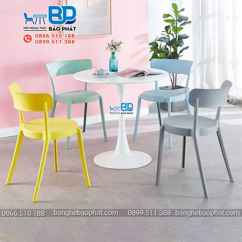 Ghế nhựa tựa lưng quán cafe 1933