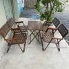 Bộ Bàn Ghế Sắt Nhỏ Xếp Gọn Màu Nâu Cafe 17 Bàn ghế sắt nhỏ xếp gọn màu nâu cafe