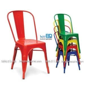 Ghế sắt tolix có tựa lưng