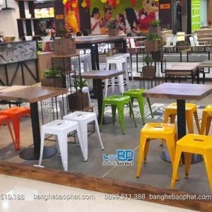 Ghế Sắt Tolix Đôn Không Tựa 7 Ghế sắt đôn không tựa sử dụng cho quán cafe