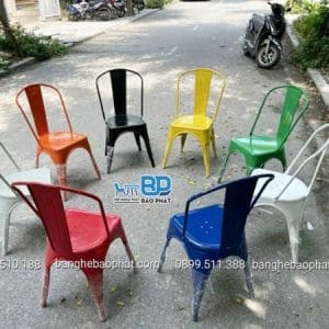 Ghế Sắt Tolix Có Tựa Lưng 9 Ghế tolix sắt có tựa