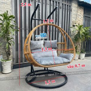 Kích thước xích đu sân thượng XĐBP018
