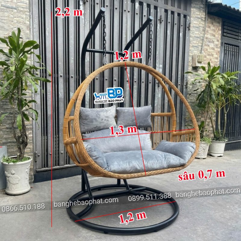 Kích thước xích đu sân thượng XĐBP018