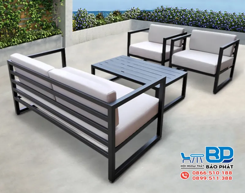 Mẫu bàn ghế sắt hộp phòng khách nhỏ gọn