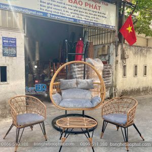 Xích đu sân thượng XĐBP018 xưởng bàn ghế Bảo Phát