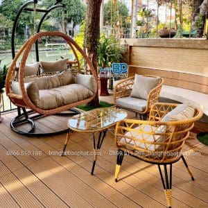 Xích đu sân thượng nhựa giả mây XĐBP018 10 Xích đu sân thượng nhựa giả mây XĐBP018