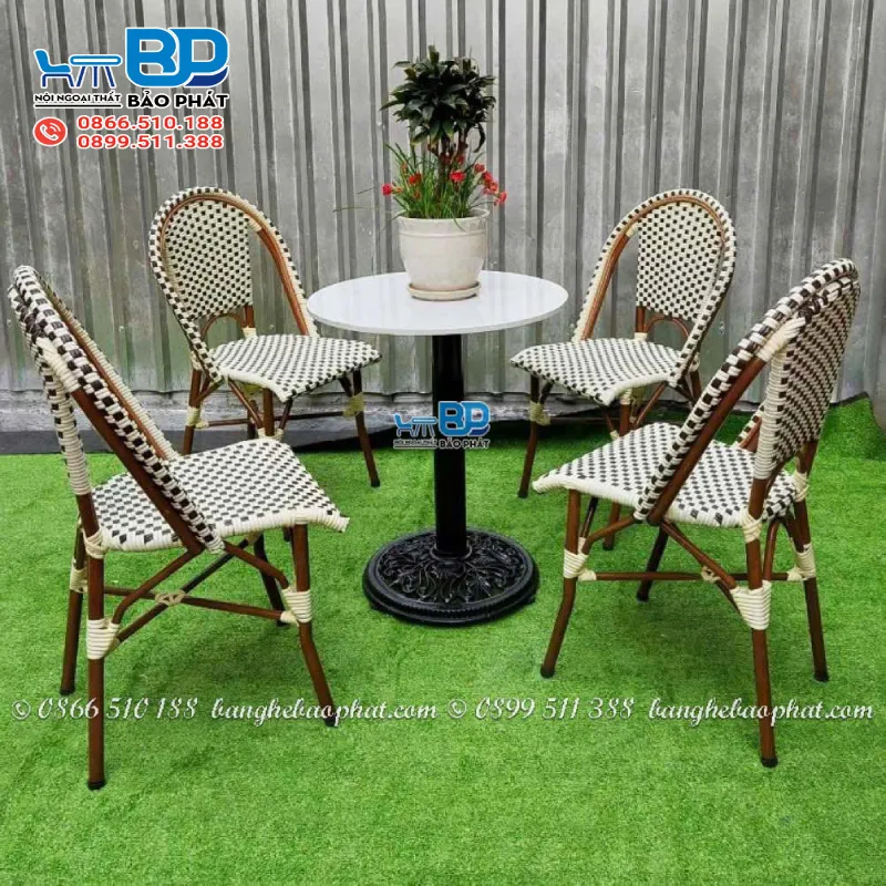 Bàn ghế sân vườn nhựa giả mây