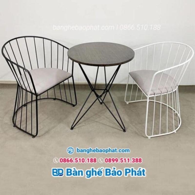 Bàn ghế sắt khách sạn có độ bền cao