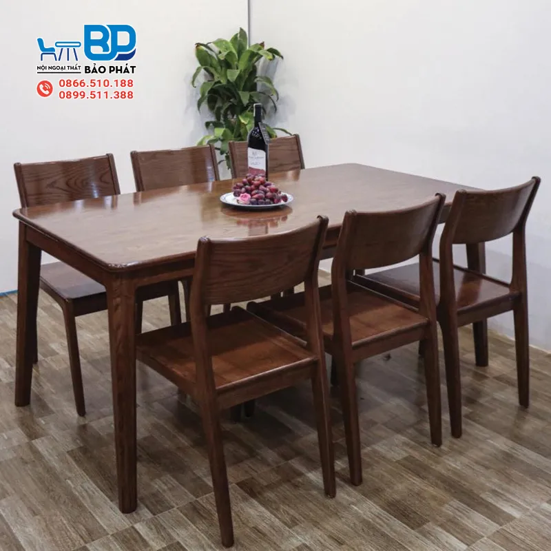 Báo giá bộ bàn ăn 6 ghế gỗ sồi - Liên hệ