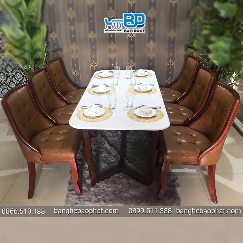Báo giá bộ bàn ăn 6 ghế tân cổ điển - Liên hệ
