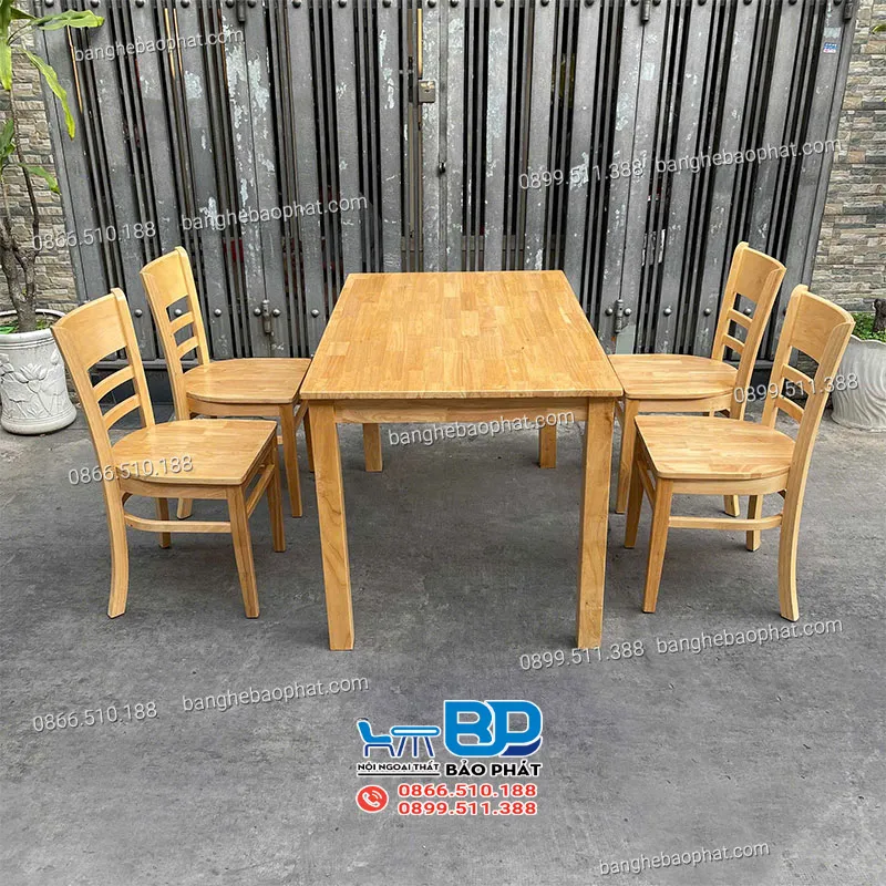 Bộ bàn ăn 4 ghế hiện đại cabin mặt gỗ