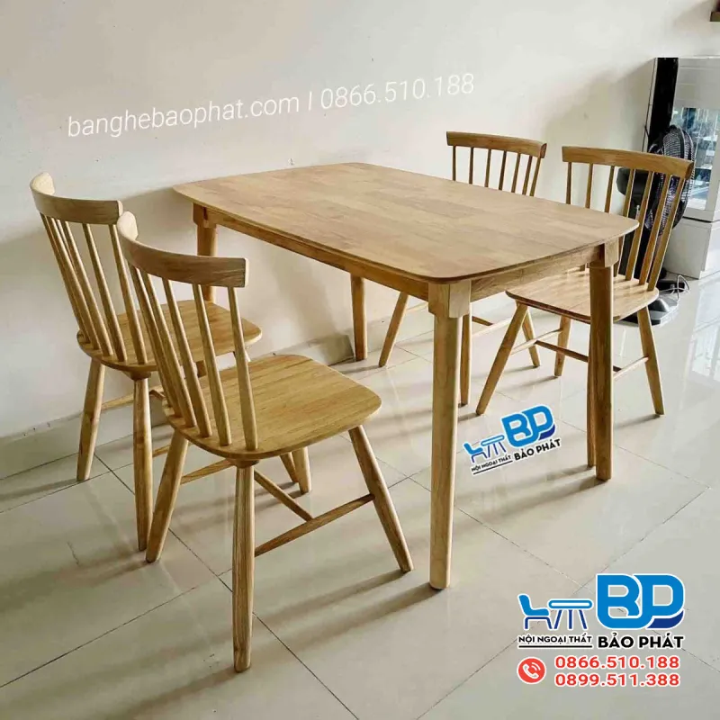 Bộ bàn ăn 4 ghế hiện đại ghế 7 song tiện