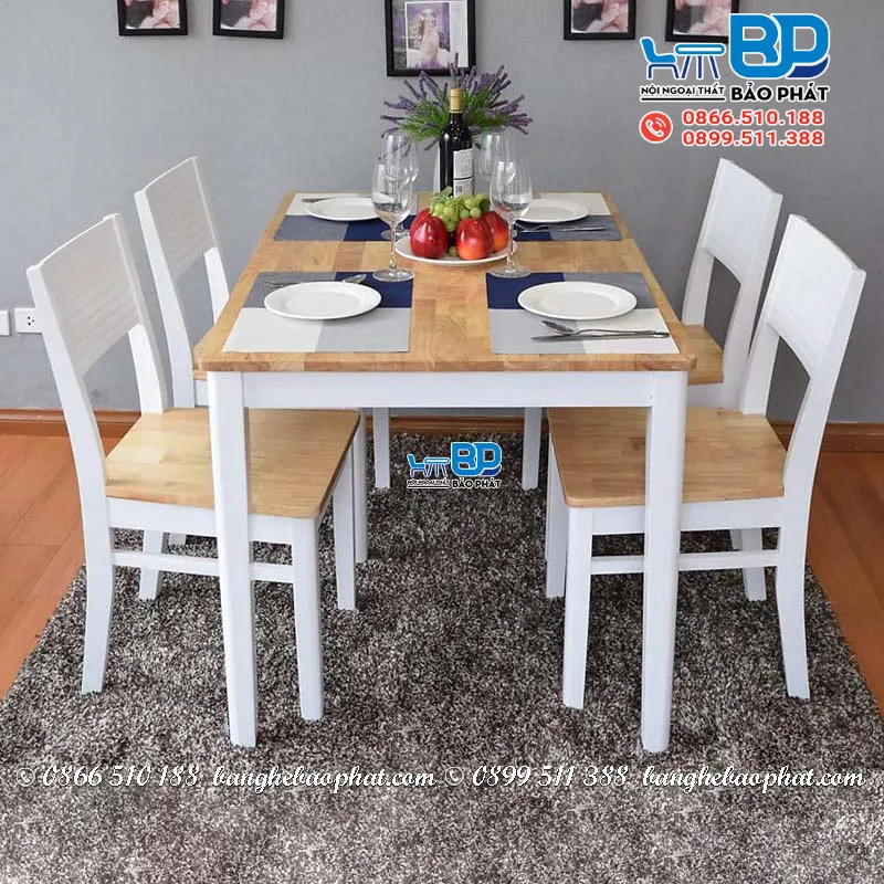 Bộ bàn ăn 4 ghế hiện đại ghế Cherry