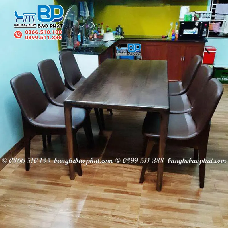 Bộ bàn ăn 6 ghế bọc da Ventura