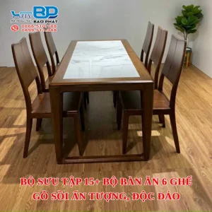 Bộ sưu tập 15+ bộ bàn ăn 6 ghế gỗ sồi ấn tượng, độc đáo