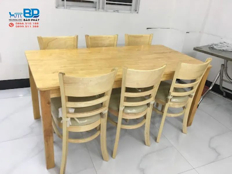 Bộ bàn ăn 6 ghế gỗ sồi chất lượng bền bỉ