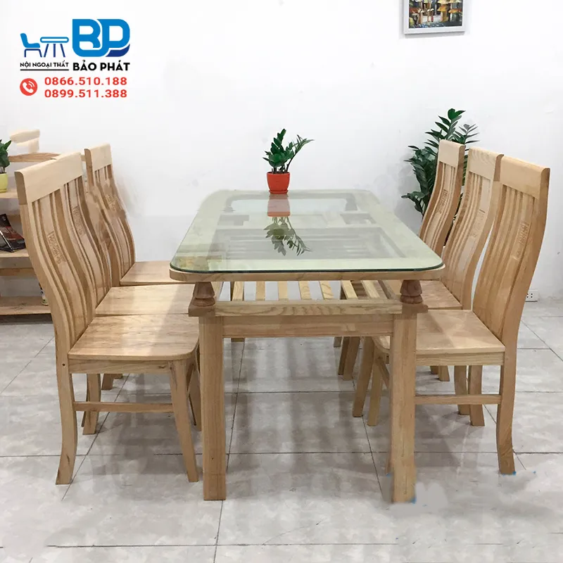 Bộ bàn ăn 6 ghế gỗ sồi - Sự lựa chọn hoàn hảo cho mọi không gian