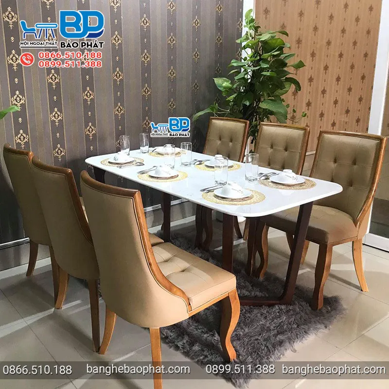 Bộ bàn ăn 6 ghế hiện đại ghế Lucky